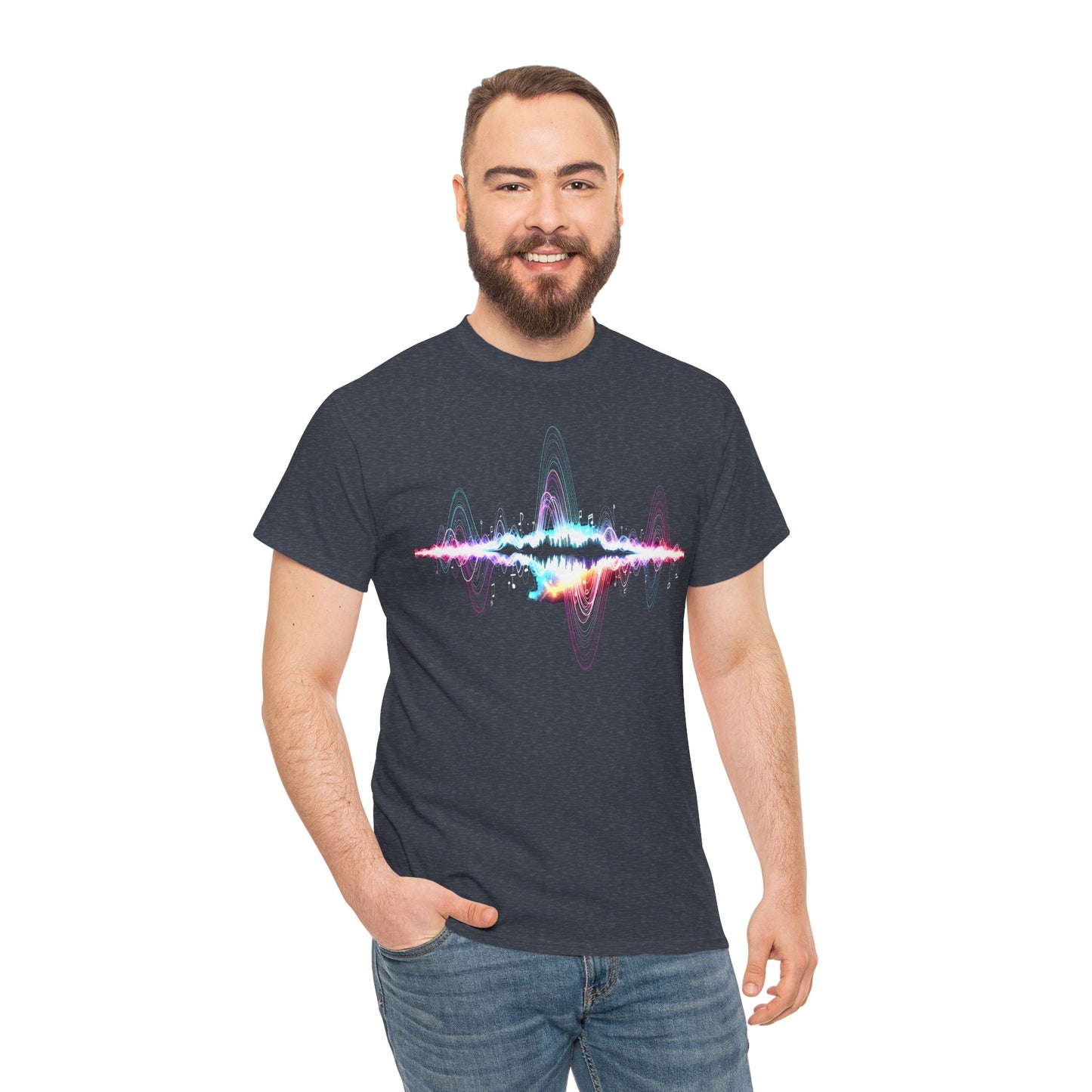 Music Visualized Tee, Unisex Heavy Cotton T-Shirt, Casual Statement Wear