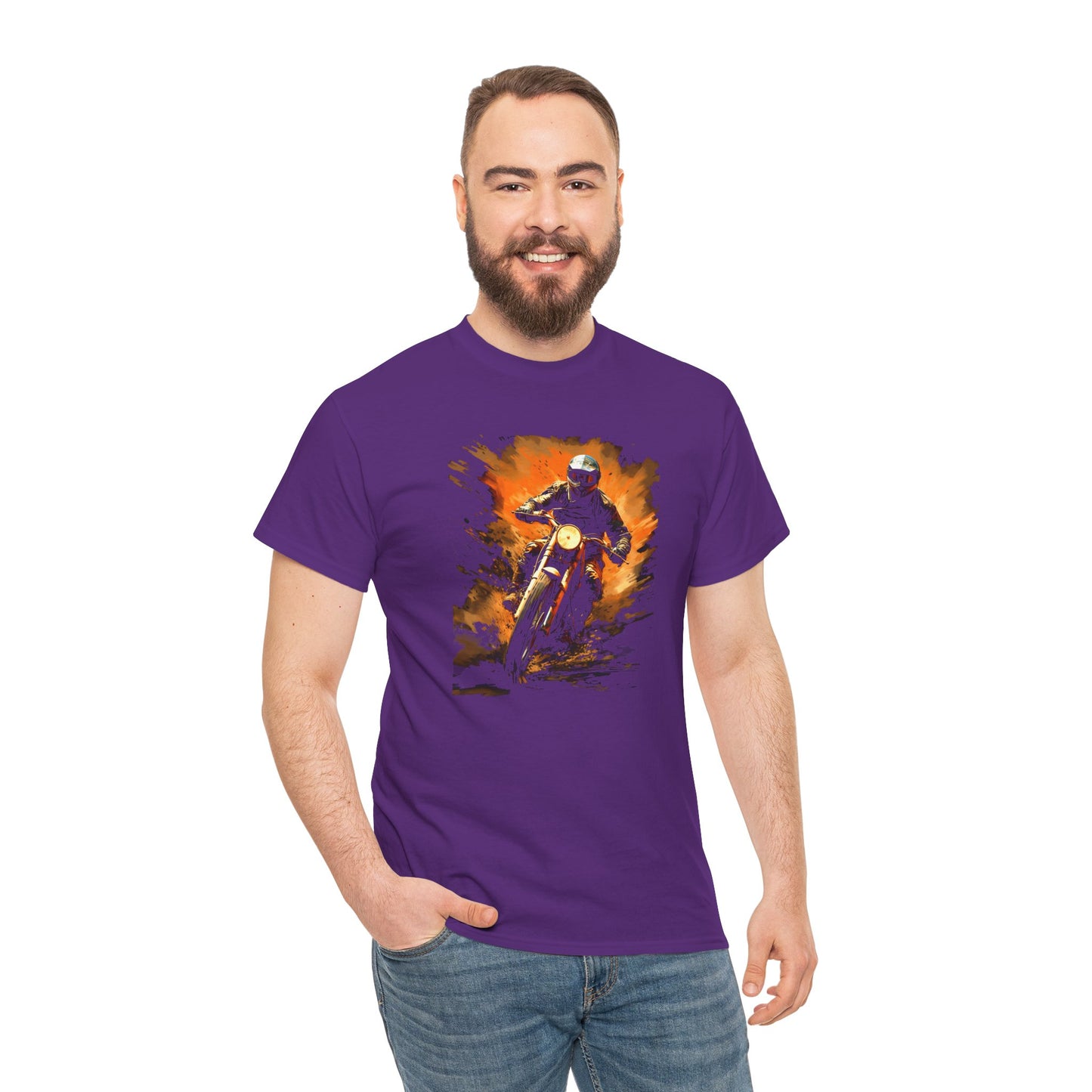 Vintage Motorcycle Bike Racer Unisex Heavy Cotton Tee | Vintage T-Shirt, Graphic Tee, Casual Wear