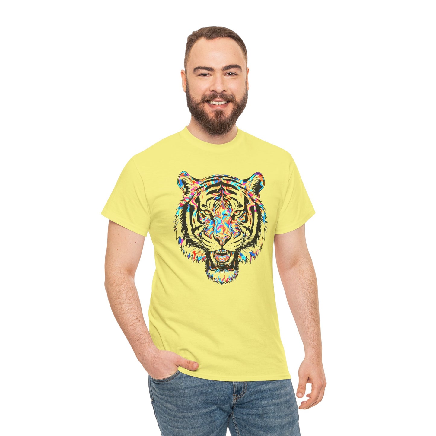 Cosmic Tiger Unisex Heavy Cotton Tee Statement Shirt