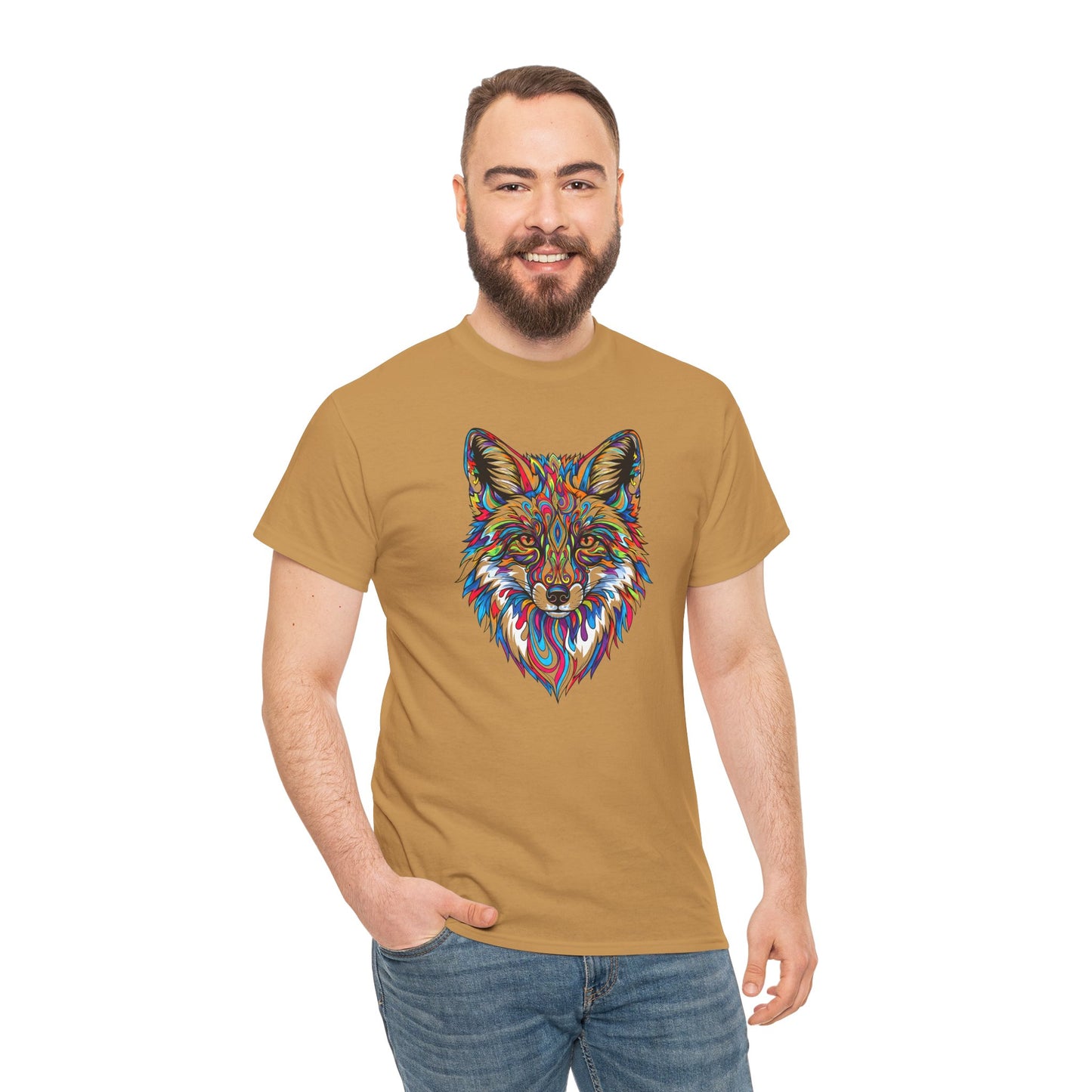 Cosmic Fox Unisex Heavy Cotton Tee Statement Shirt