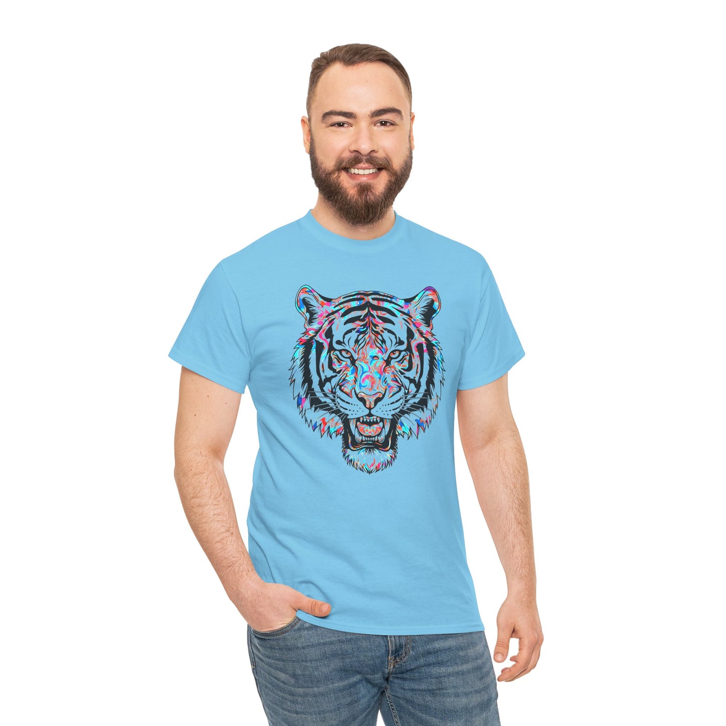 Cosmic Tiger Unisex Heavy Cotton Tee Statement Shirt