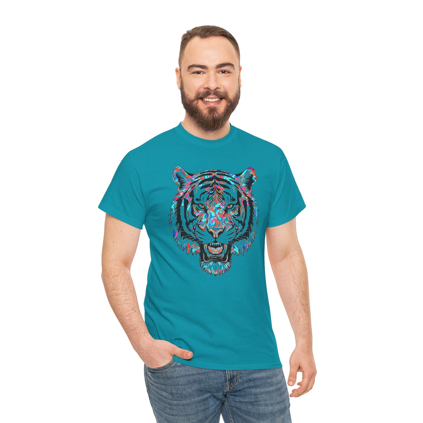 Cosmic Tiger Unisex Heavy Cotton Tee Statement Shirt