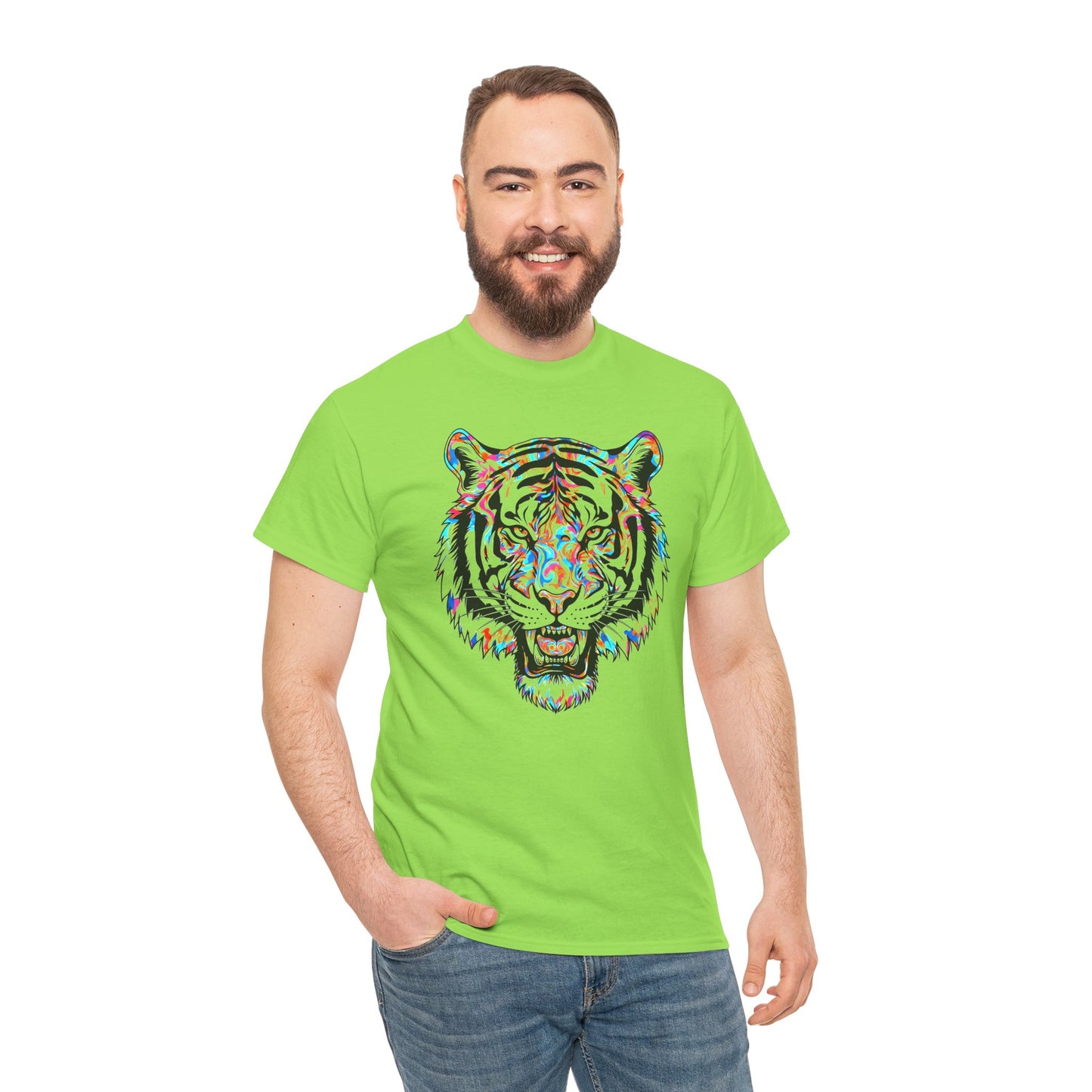 Cosmic Tiger Unisex Heavy Cotton Tee Statement Shirt