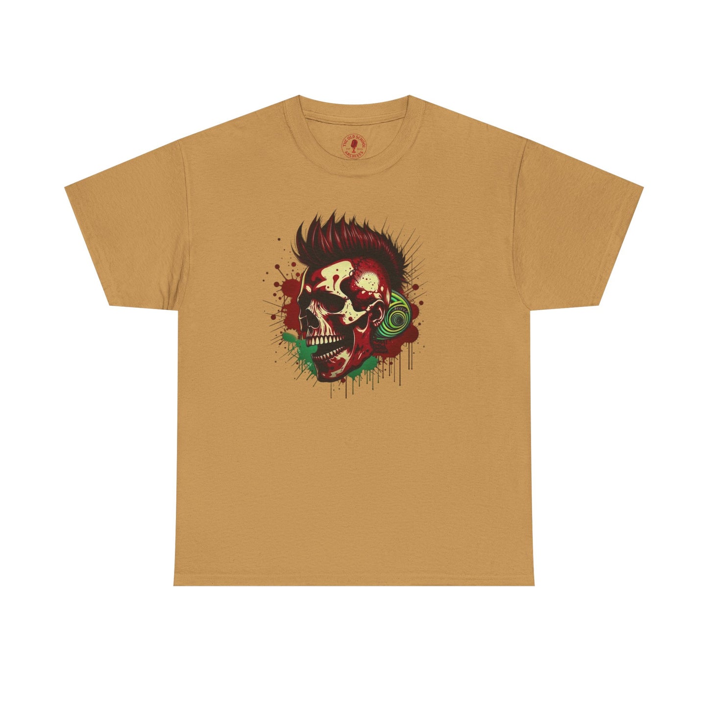 Mohawk Skull Unisex Heavy Cotton Tee Statement Shirt