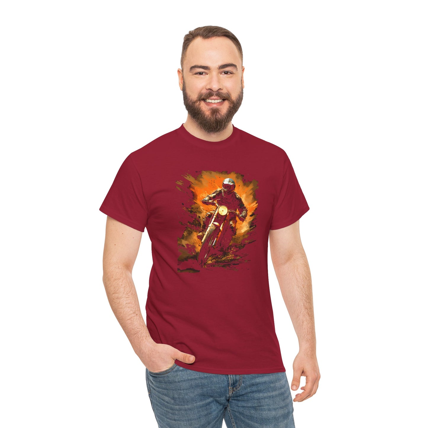 Vintage Motorcycle Bike Racer Unisex Heavy Cotton Tee | Vintage T-Shirt, Graphic Tee, Casual Wear
