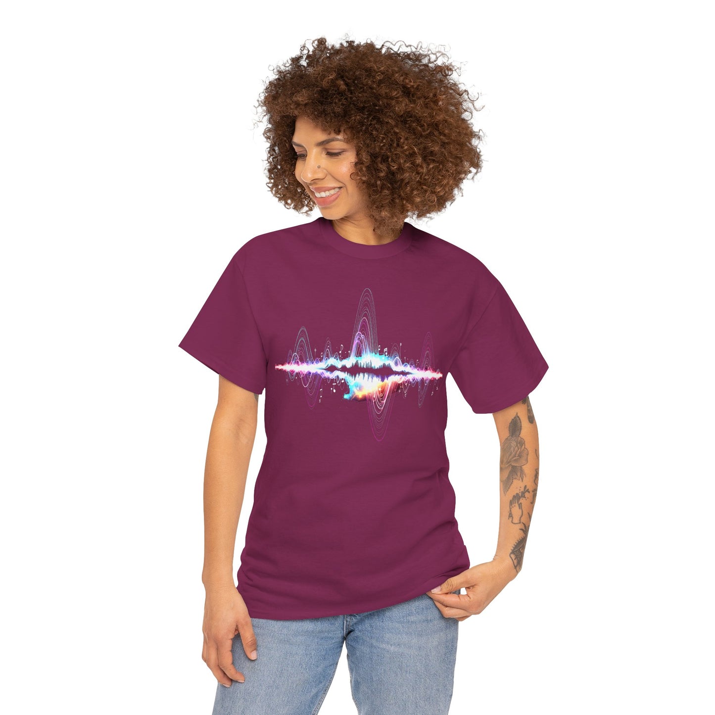 Music Visualized Tee, Unisex Heavy Cotton T-Shirt, Casual Statement Wear