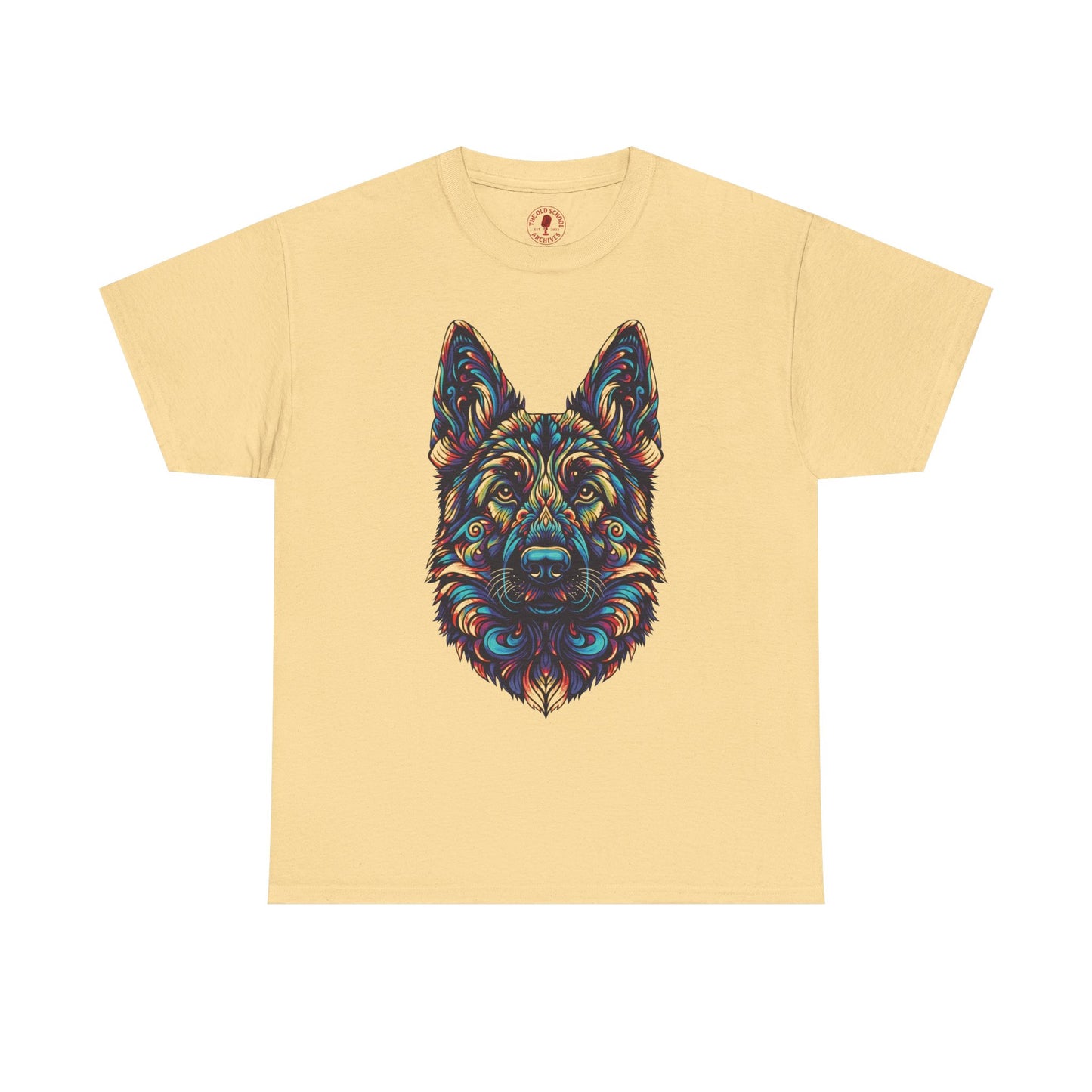 Psychedelic German Shepherd Dog Tee, Unisex T-Shirt, Colorful Animal Casual