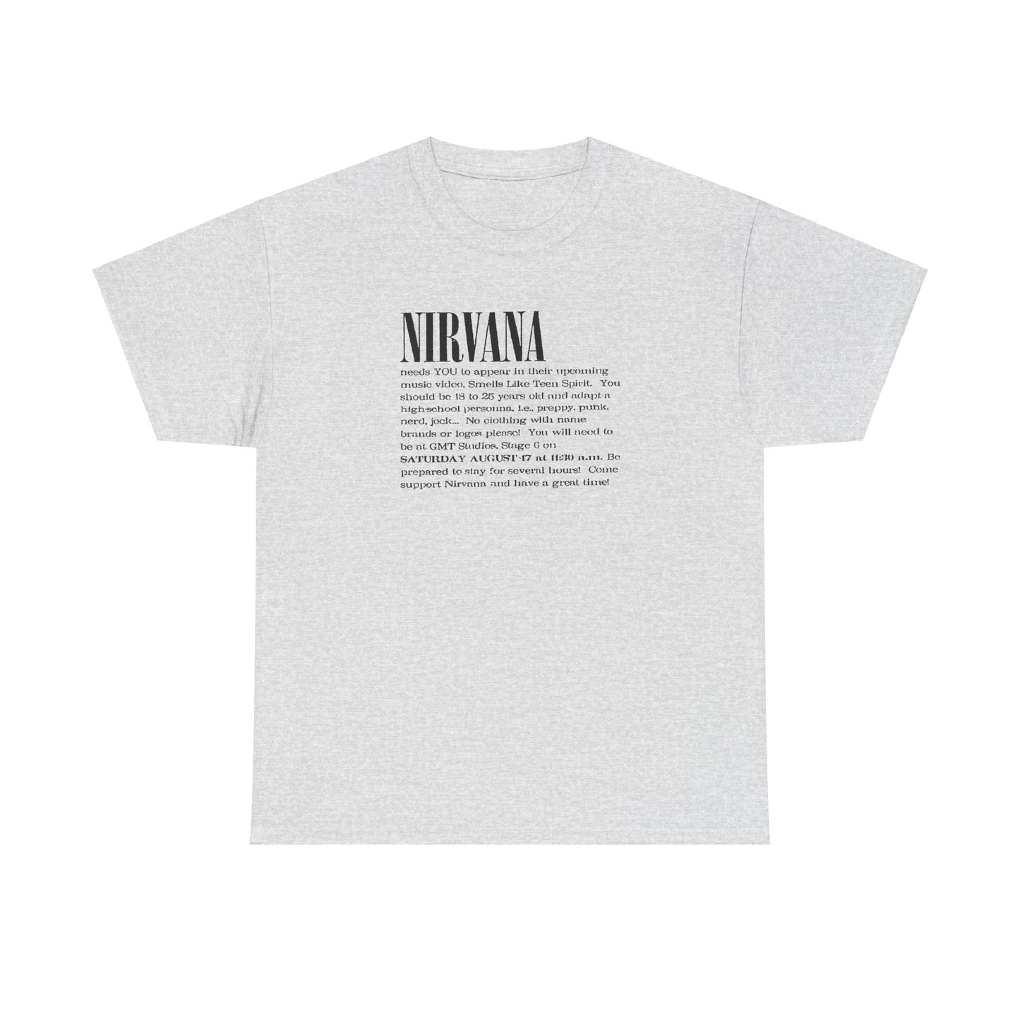 Retro Tee #209: Nirvana Smells Like Teen Spirit Casting Call