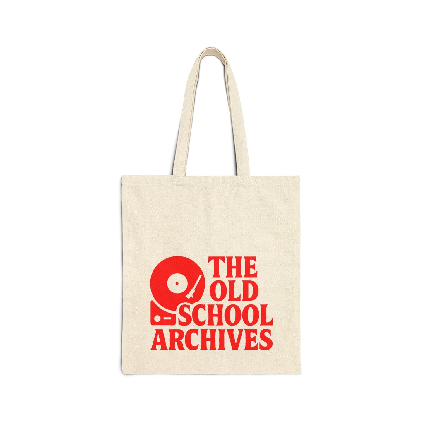The Old-School Archives Canvas Vinyl Record Shopping Bag Red Turntable Logo