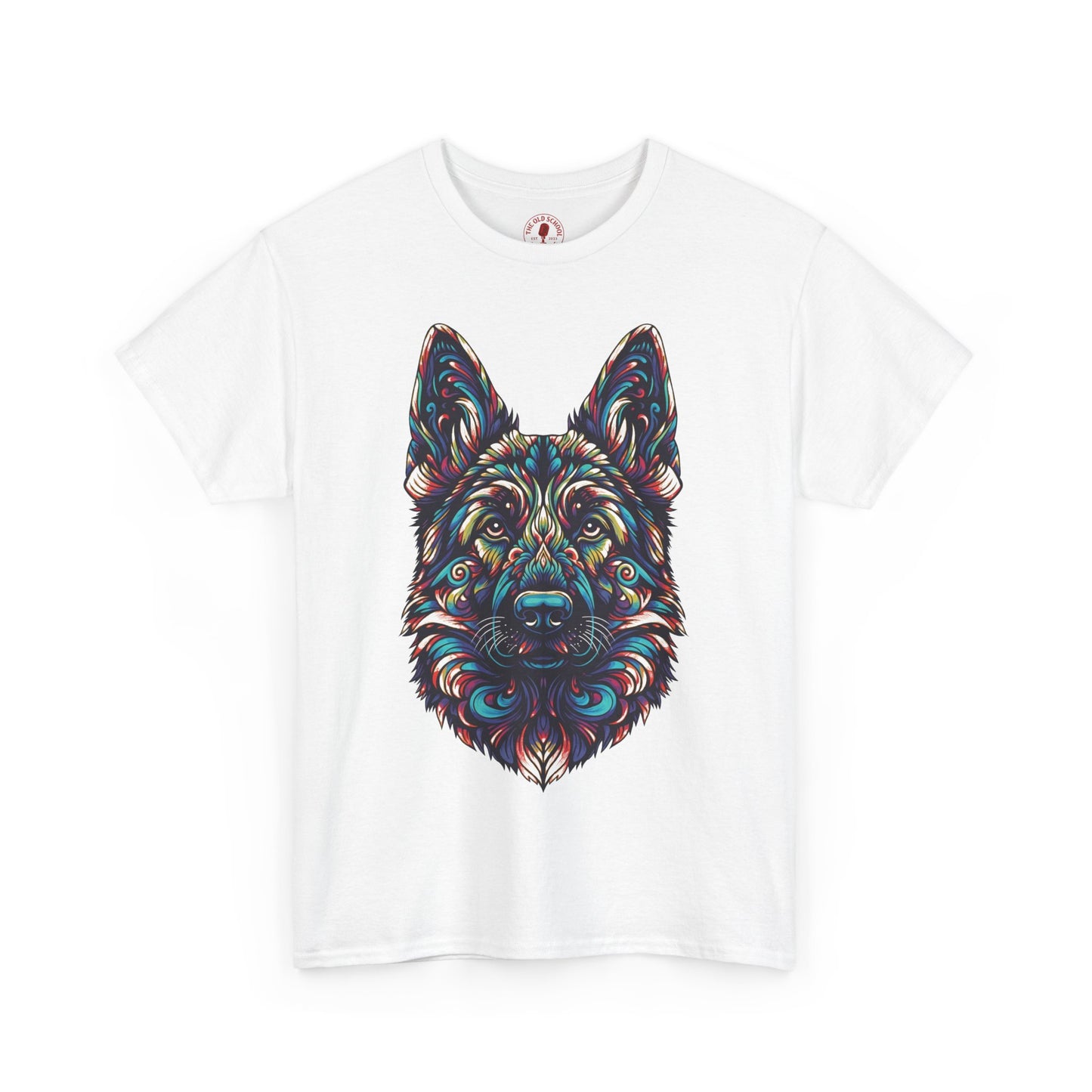 Psychedelic German Shepherd Dog Tee, Unisex T-Shirt, Colorful Animal Casual