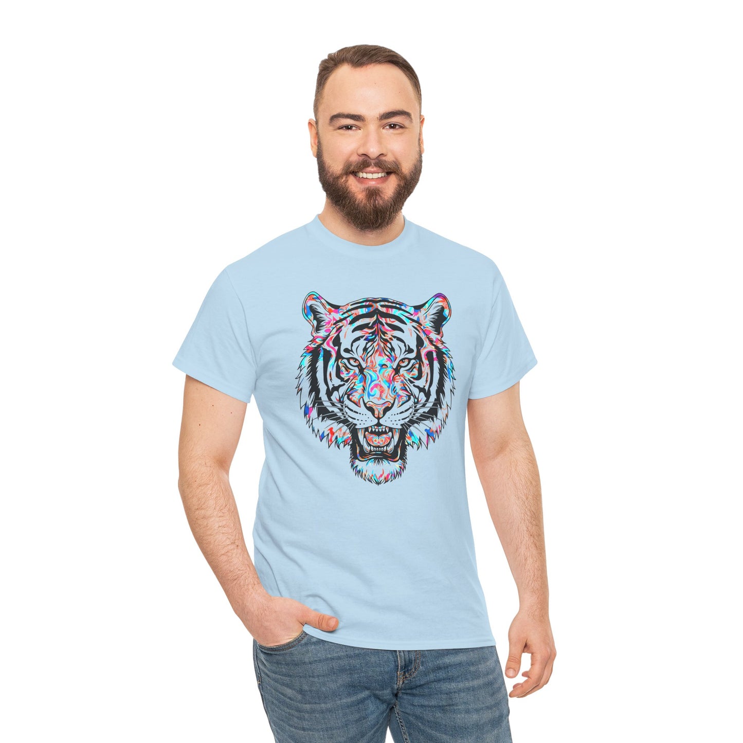 Cosmic Tiger Unisex Heavy Cotton Tee Statement Shirt