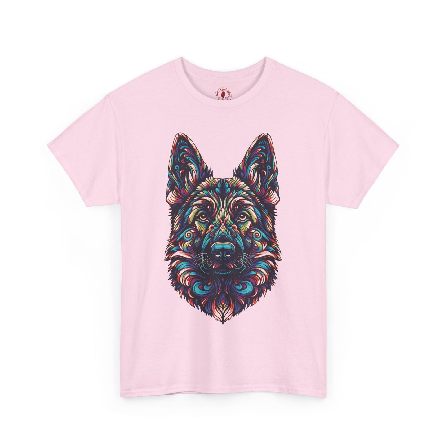 Psychedelic German Shepherd Dog Tee, Unisex T-Shirt, Colorful Animal Casual