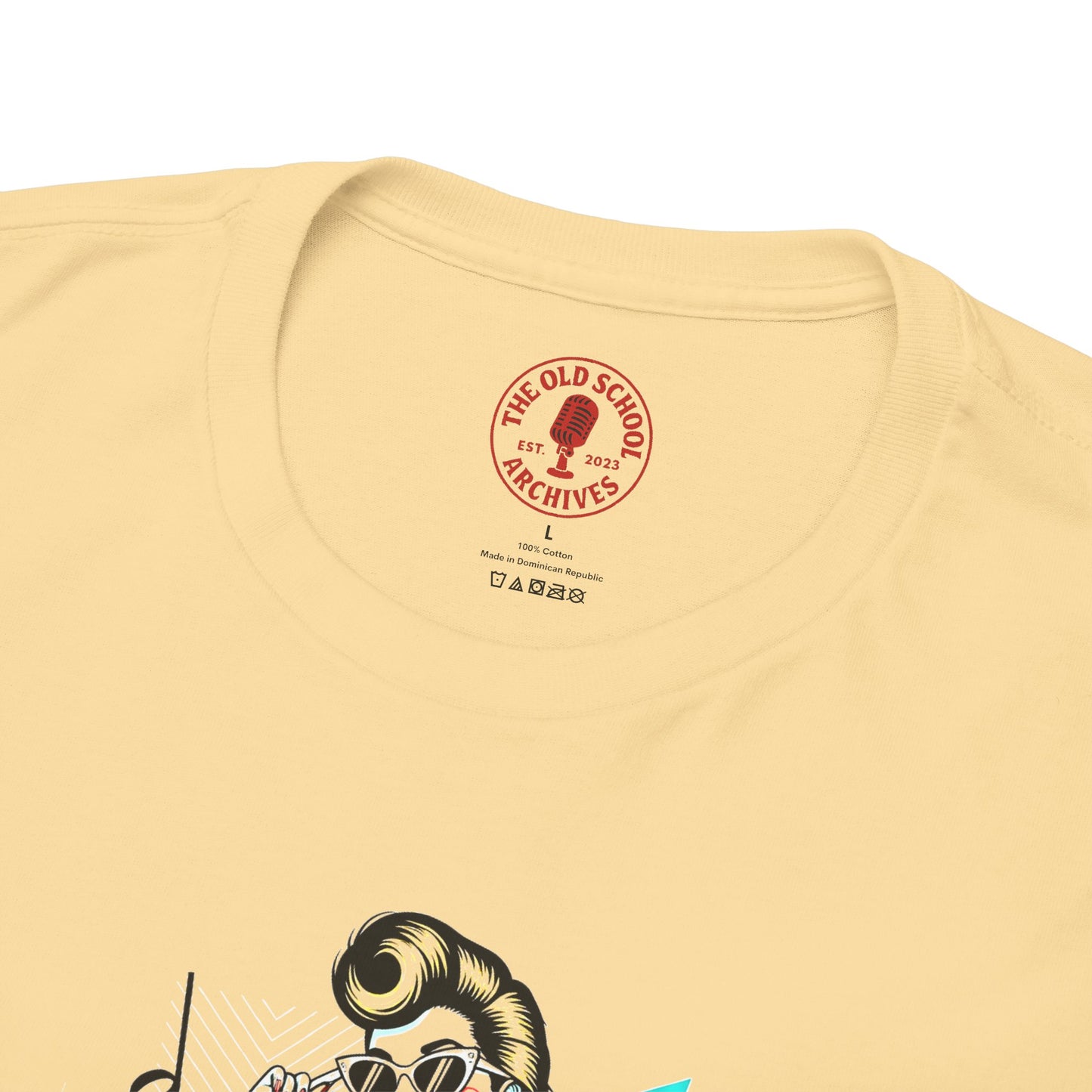 Pin-up Girl With Music Staff Notes Tee, Unisex Heavy Cotton T-Shirt, Casual Statement Wear