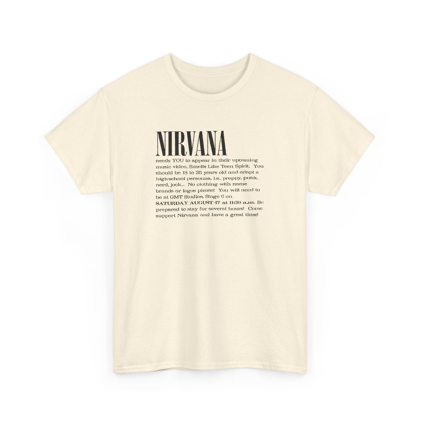 Retro Tee #209: Nirvana Smells Like Teen Spirit Casting Call