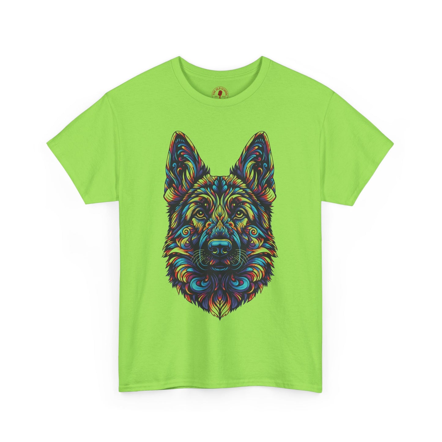 Psychedelic German Shepherd Dog Tee, Unisex T-Shirt, Colorful Animal Casual