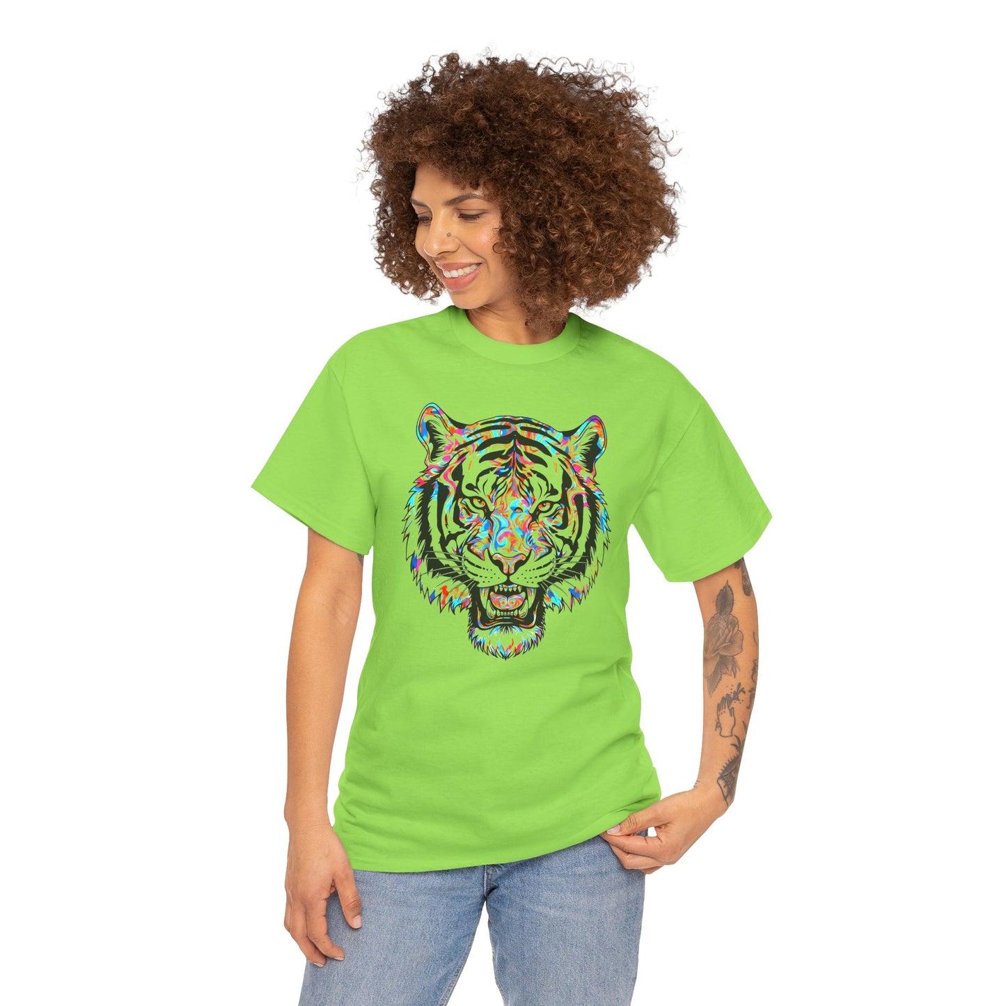 Cosmic Tiger Unisex Heavy Cotton Tee Statement Shirt