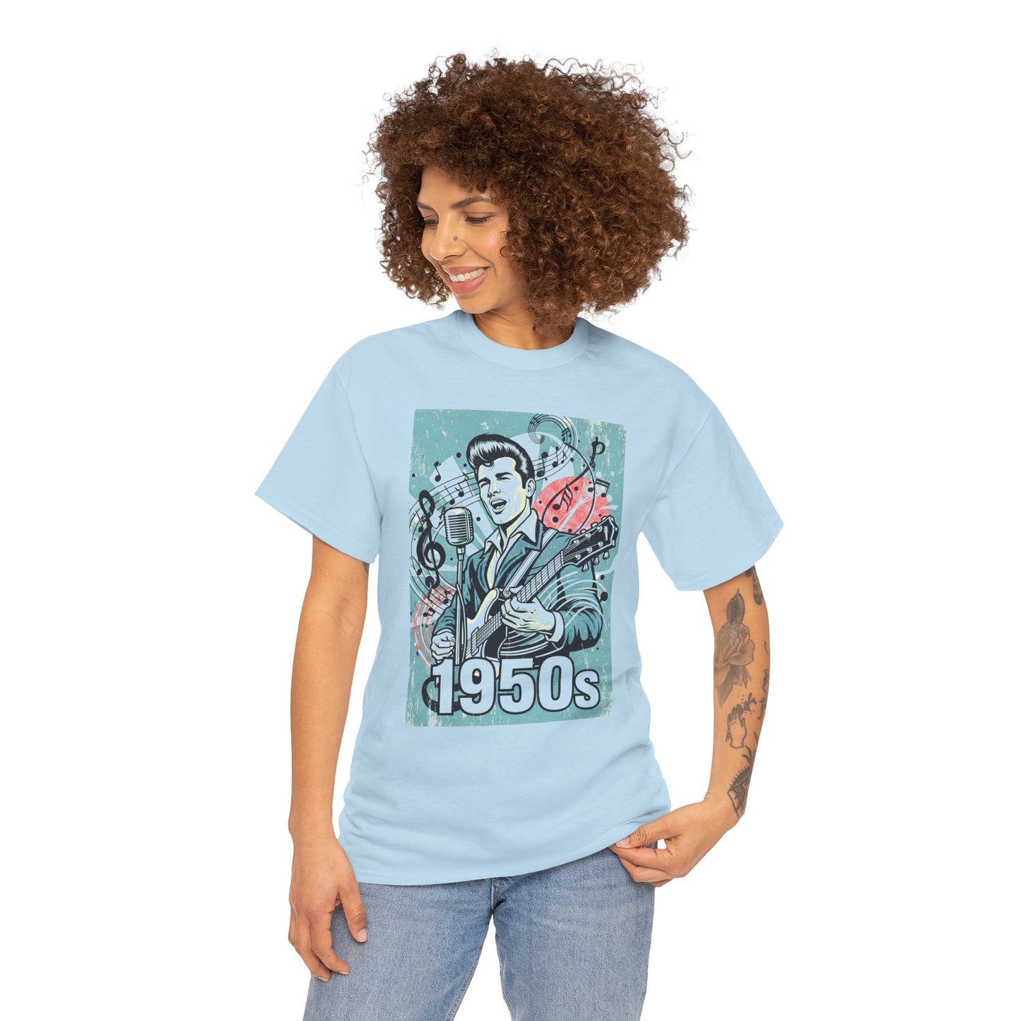 1950s Rock N Roll Tee, Unisex Heavy Cotton T-Shirt, Casual Statement Wear