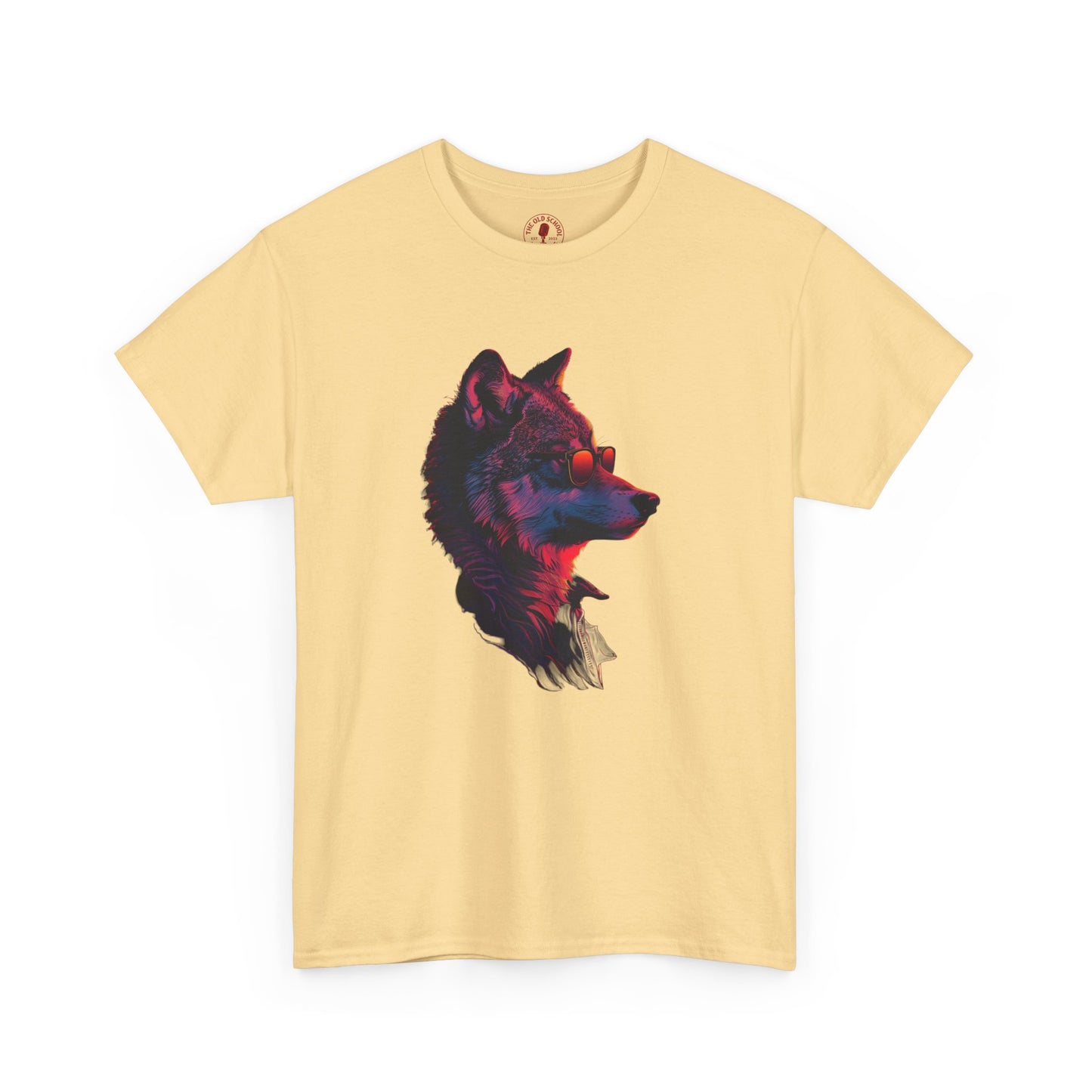 Wolf In Sunglasses Unisex Heavy Cotton Tee | Vintage T-Shirt, Graphic Tee, Casual Wear