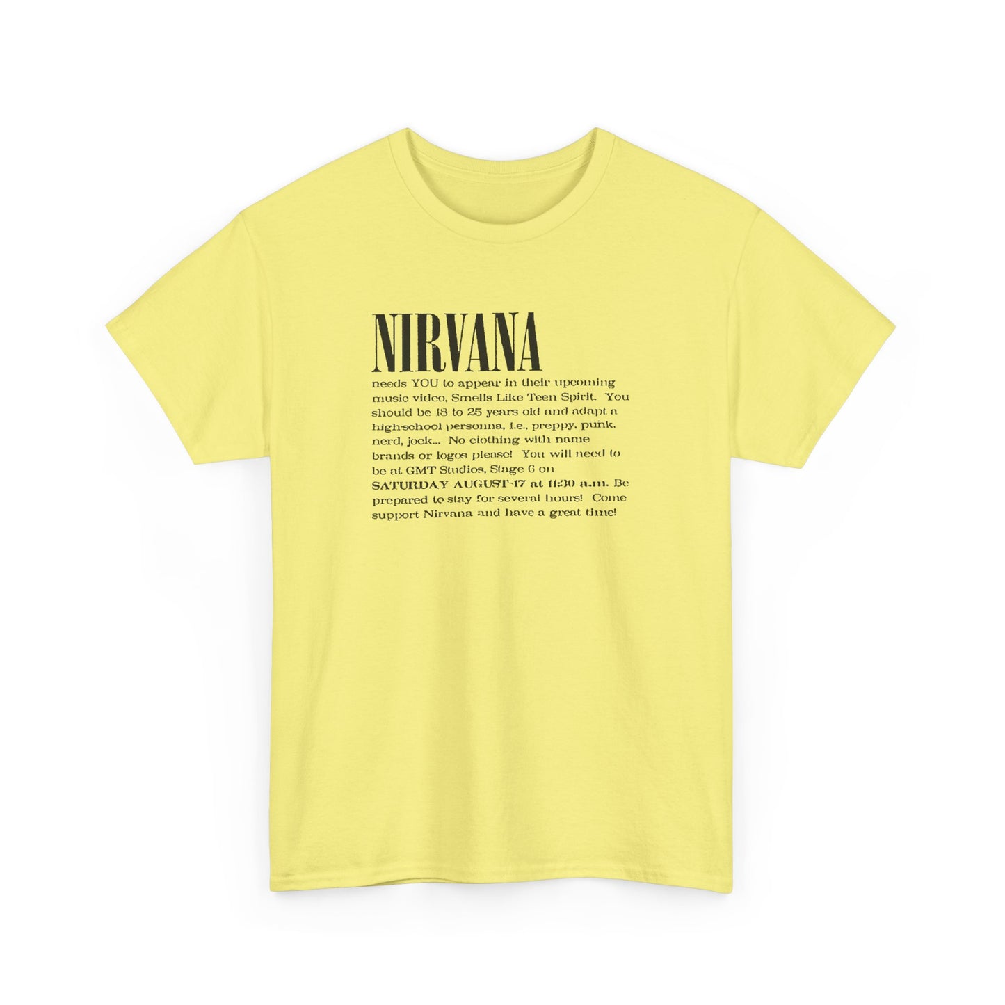 Retro Tee #209: Nirvana Smells Like Teen Spirit Casting Call