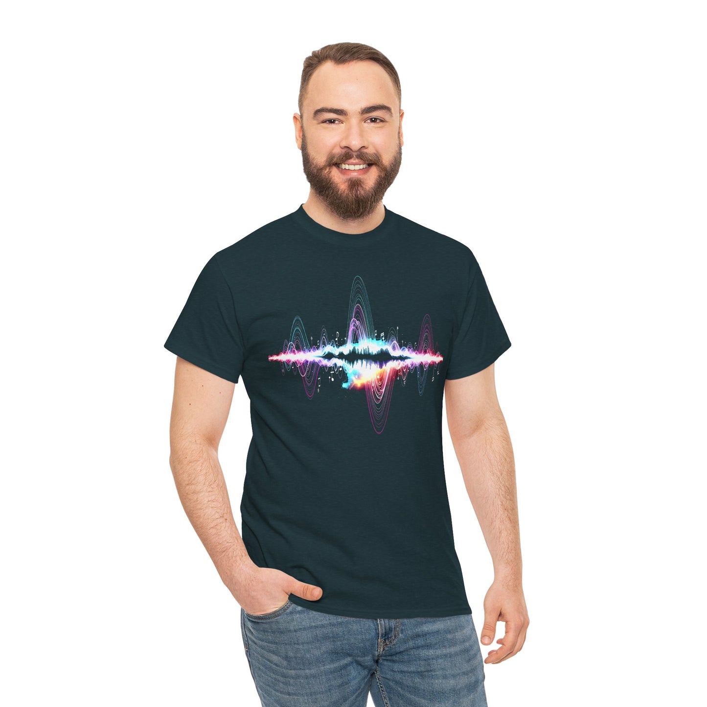 Music Visualized Tee, Unisex Heavy Cotton T-Shirt, Casual Statement Wear