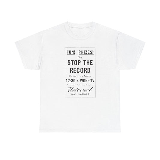 Retro Throwback Television Tee T Shirt Stop The Record NWT S-5XL
