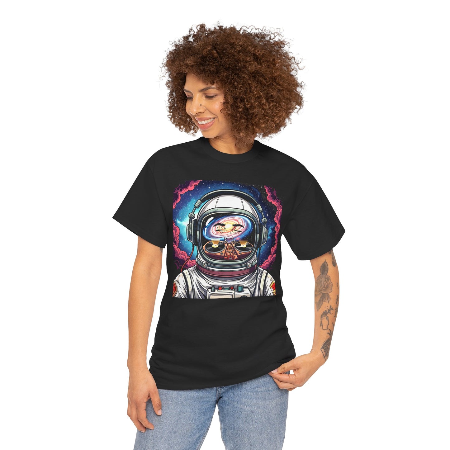 DJ Spaceman Tee, Unisex Heavy Cotton T-Shirt, Casual Statement Wear
