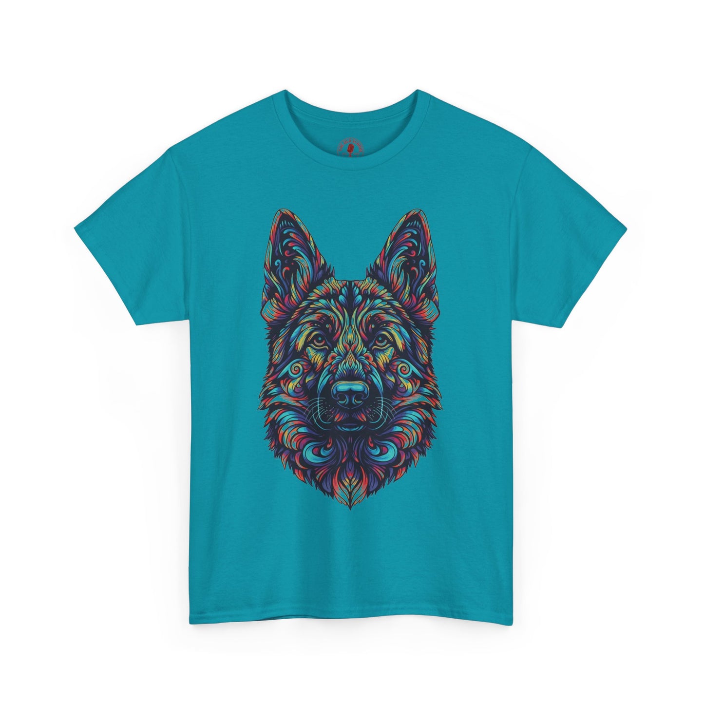 Psychedelic German Shepherd Dog Tee, Unisex T-Shirt, Colorful Animal Casual