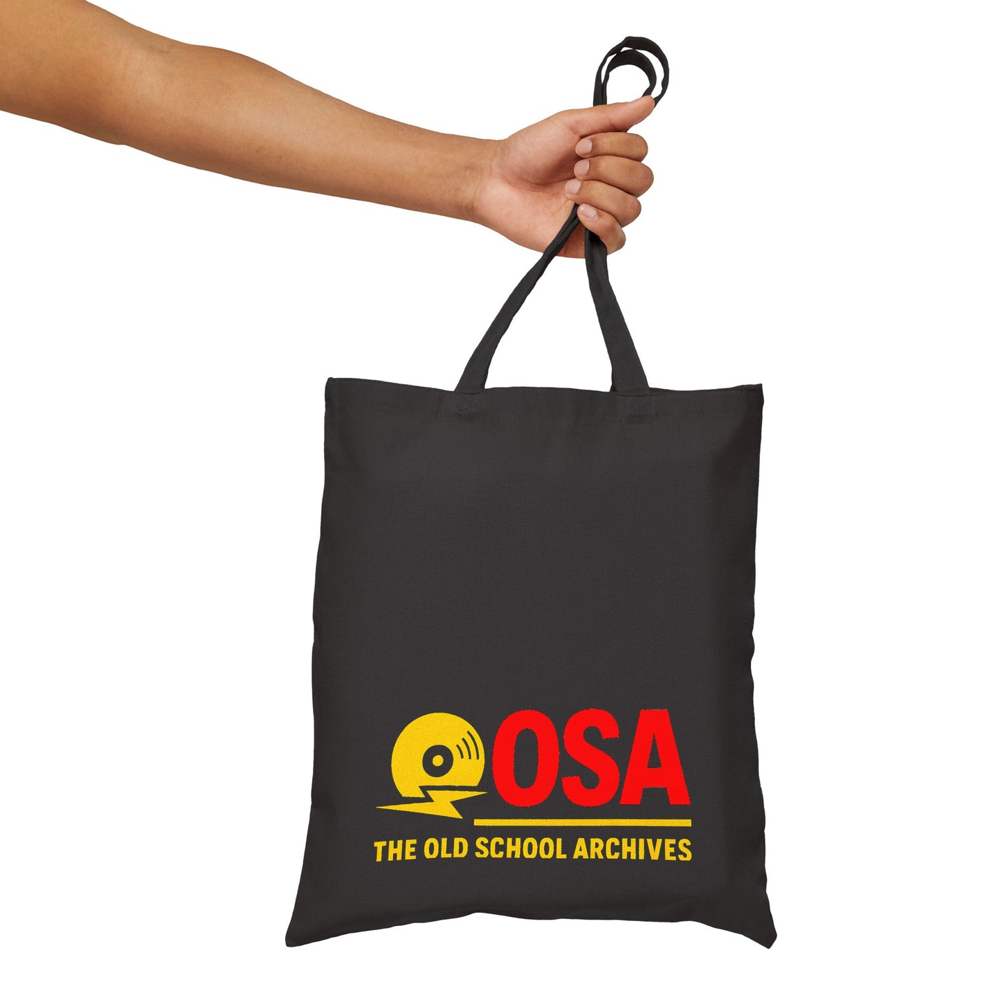 The Old-School Archives Canvas Vinyl Record Shopping Bag Lightning Logo