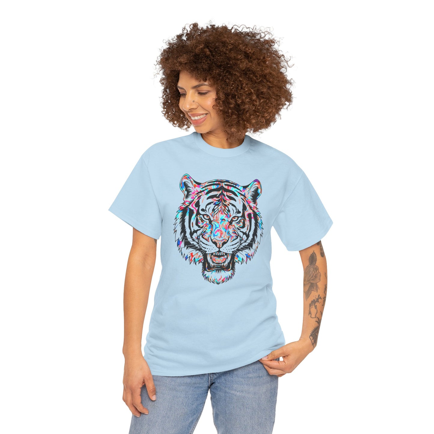 Cosmic Tiger Unisex Heavy Cotton Tee Statement Shirt