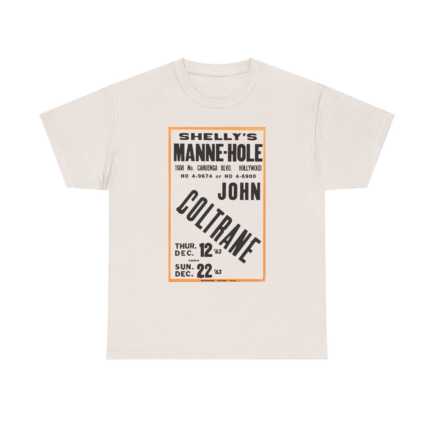 Concert Poster Tee #189: John Coltrane Shelly's Manne Hole Hollywood