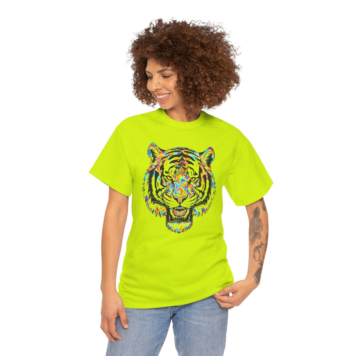 Cosmic Tiger Unisex Heavy Cotton Tee Statement Shirt