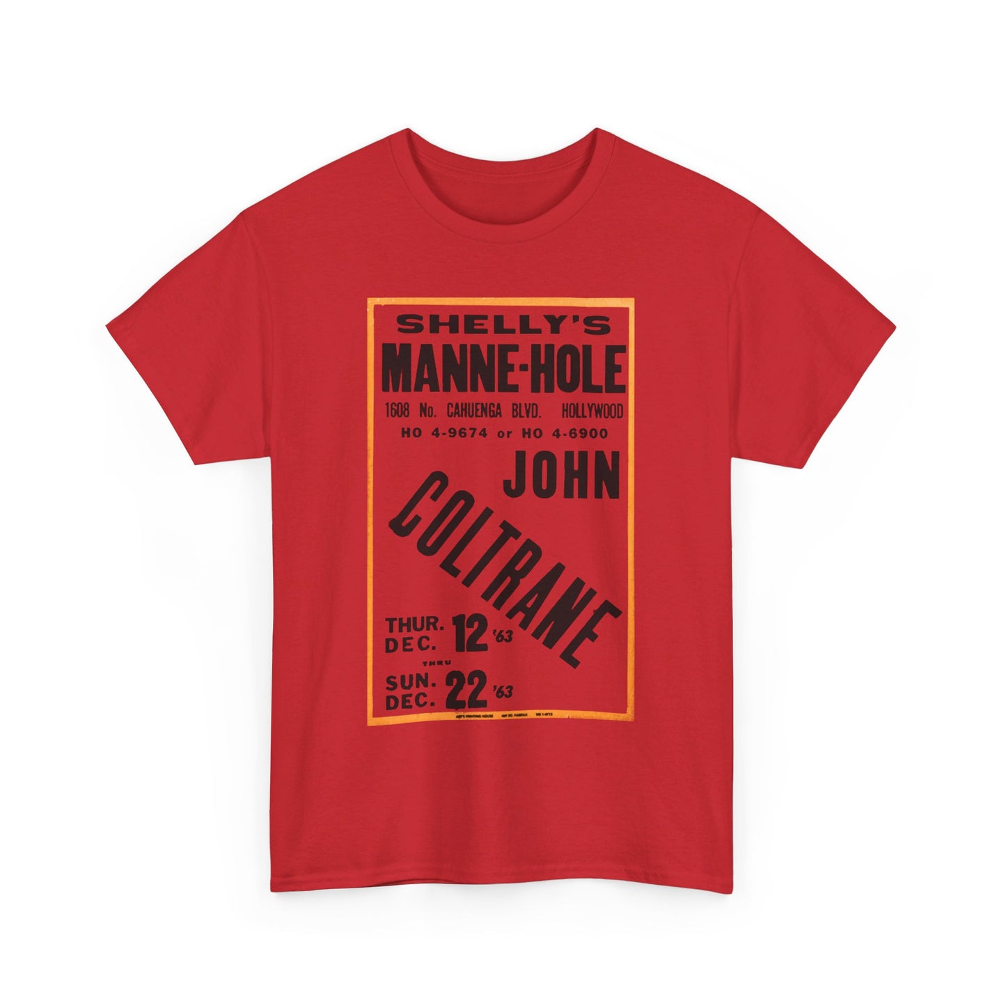 Concert Poster Tee #189: John Coltrane Shelly's Manne Hole Hollywood