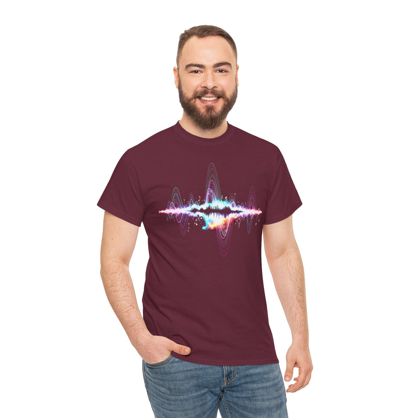 Music Visualized Tee, Unisex Heavy Cotton T-Shirt, Casual Statement Wear