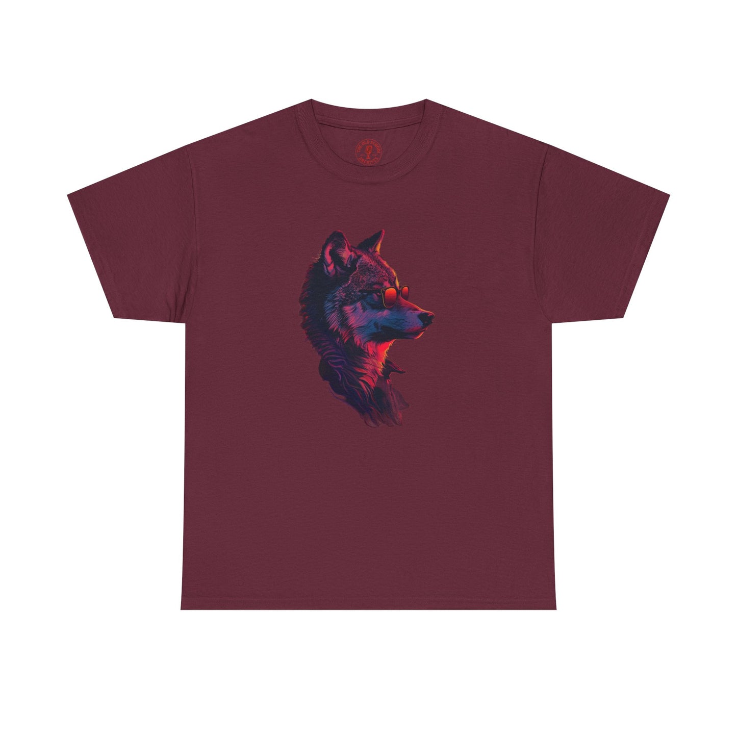Wolf In Sunglasses Unisex Heavy Cotton Tee | Vintage T-Shirt, Graphic Tee, Casual Wear