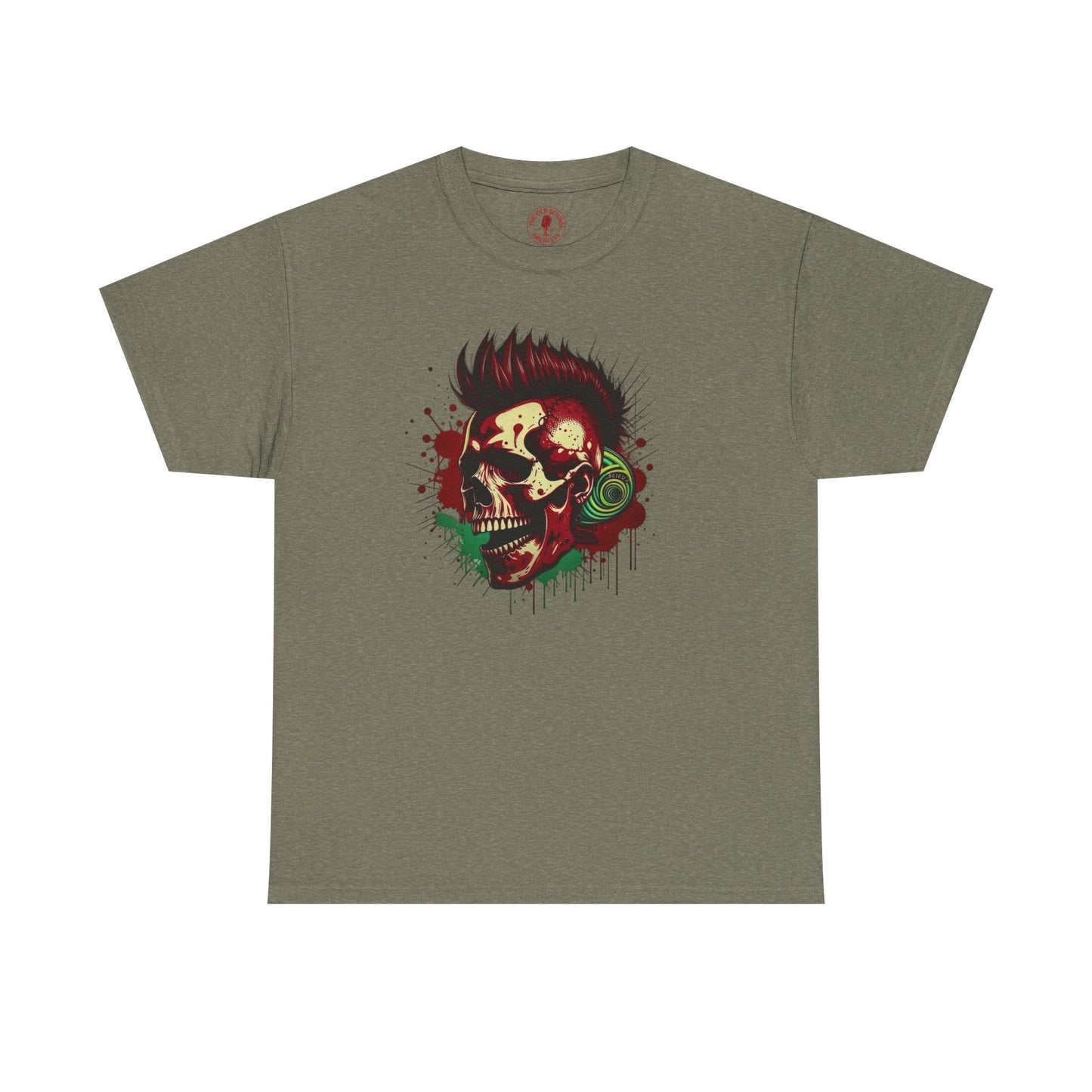Mohawk Skull Unisex Heavy Cotton Tee Statement Shirt