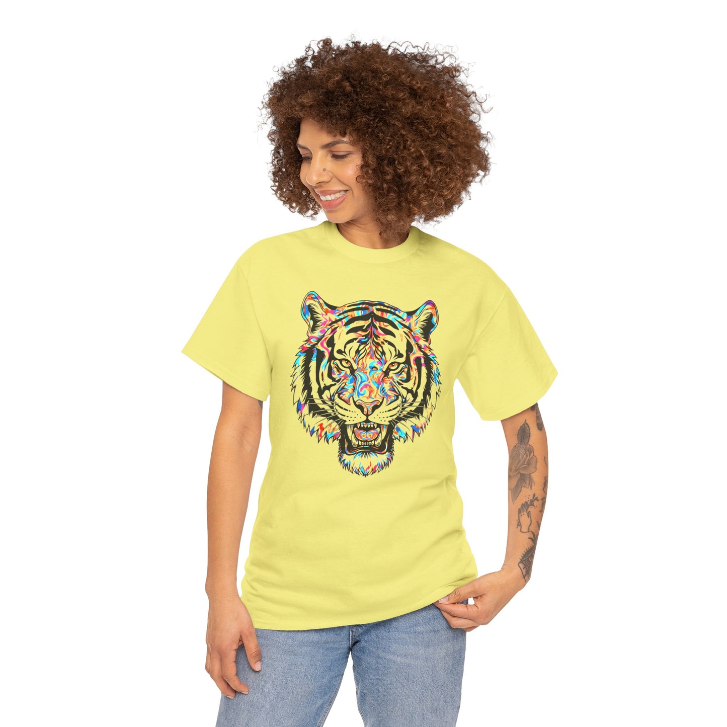 Cosmic Tiger Unisex Heavy Cotton Tee Statement Shirt