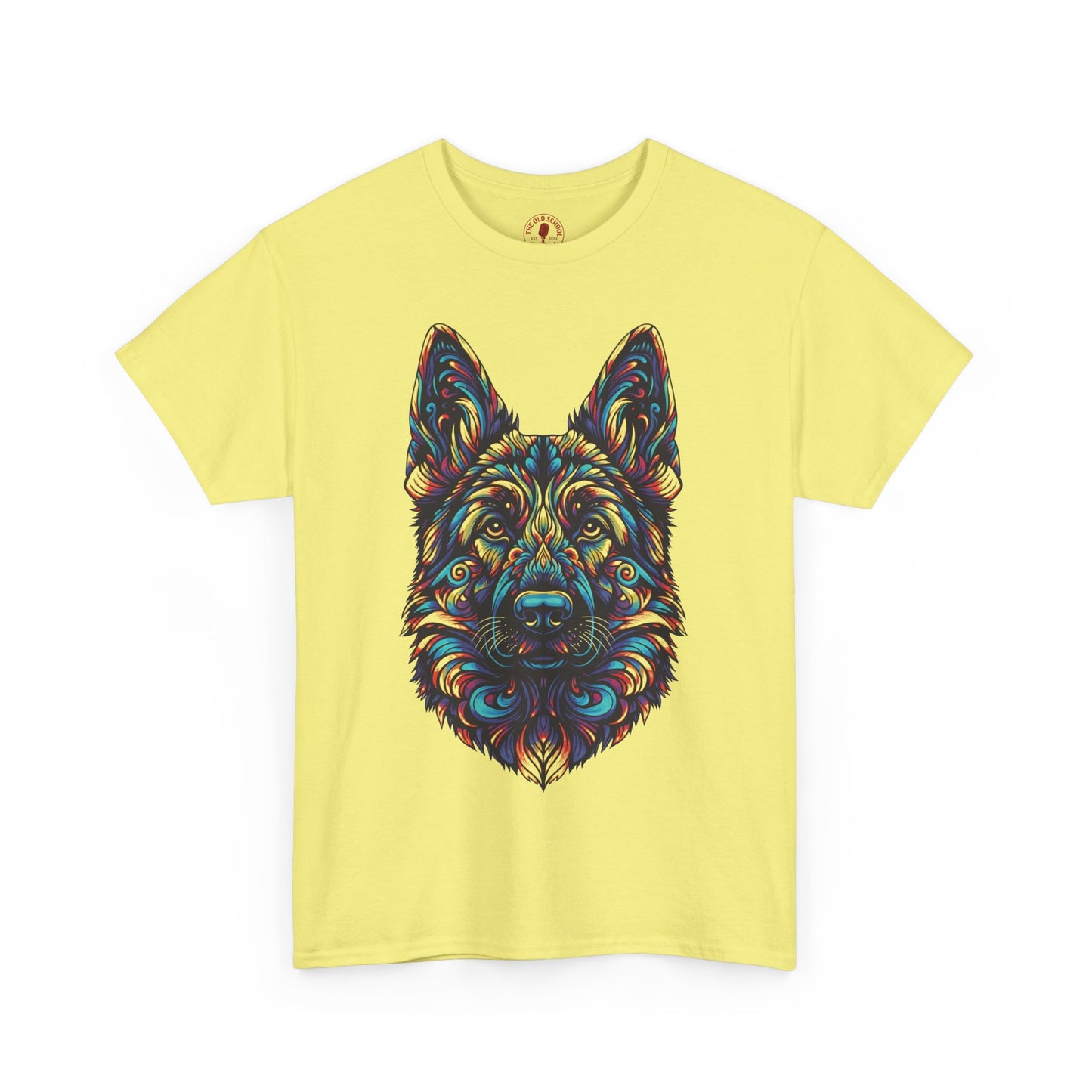 Psychedelic German Shepherd Dog Tee, Unisex T-Shirt, Colorful Animal Casual