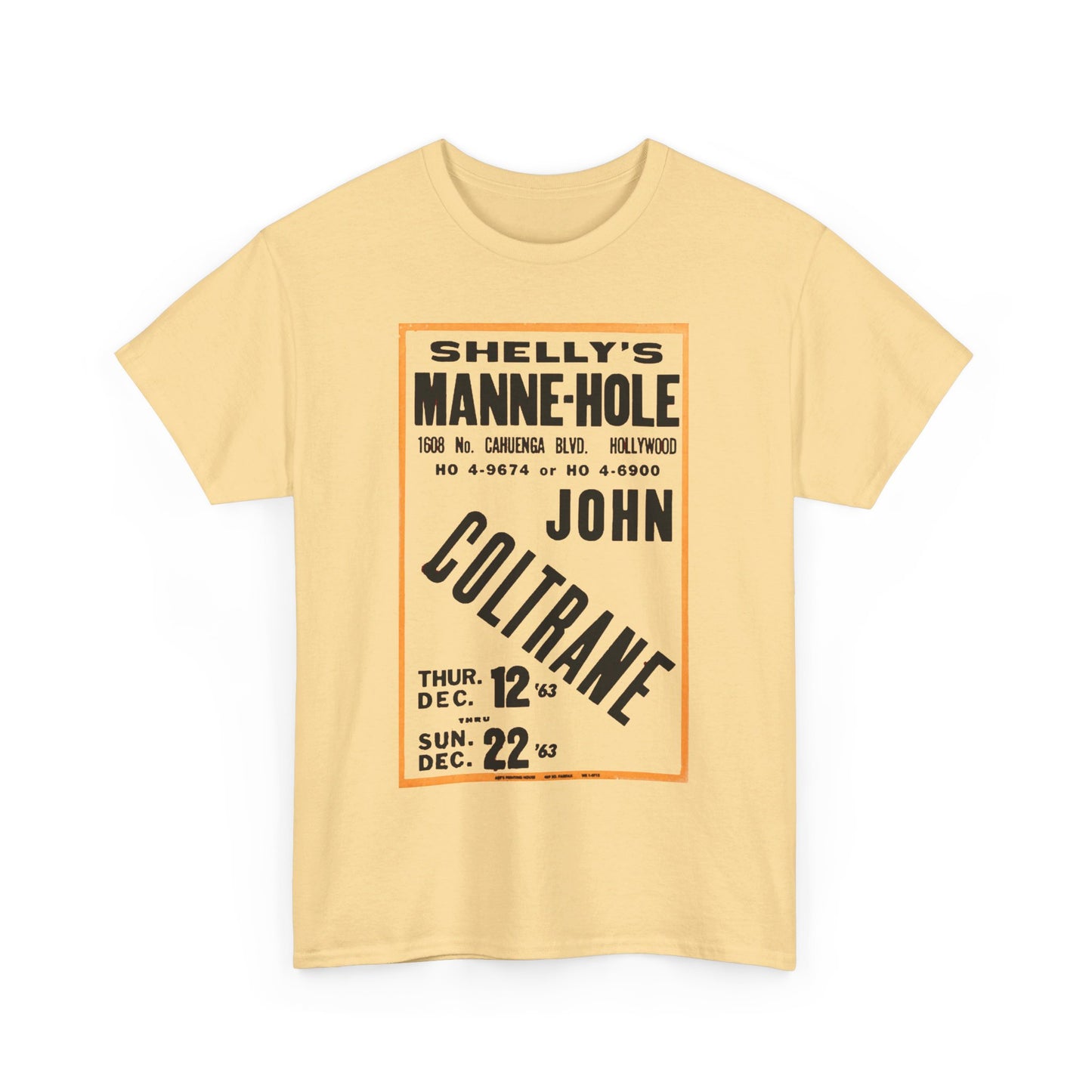 Concert Poster Tee #189: John Coltrane Shelly's Manne Hole Hollywood