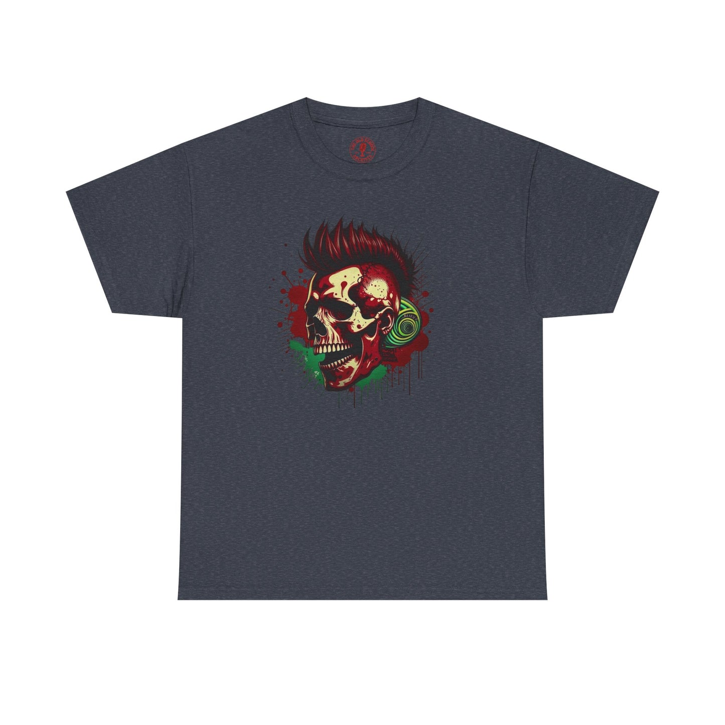 Mohawk Skull Unisex Heavy Cotton Tee Statement Shirt