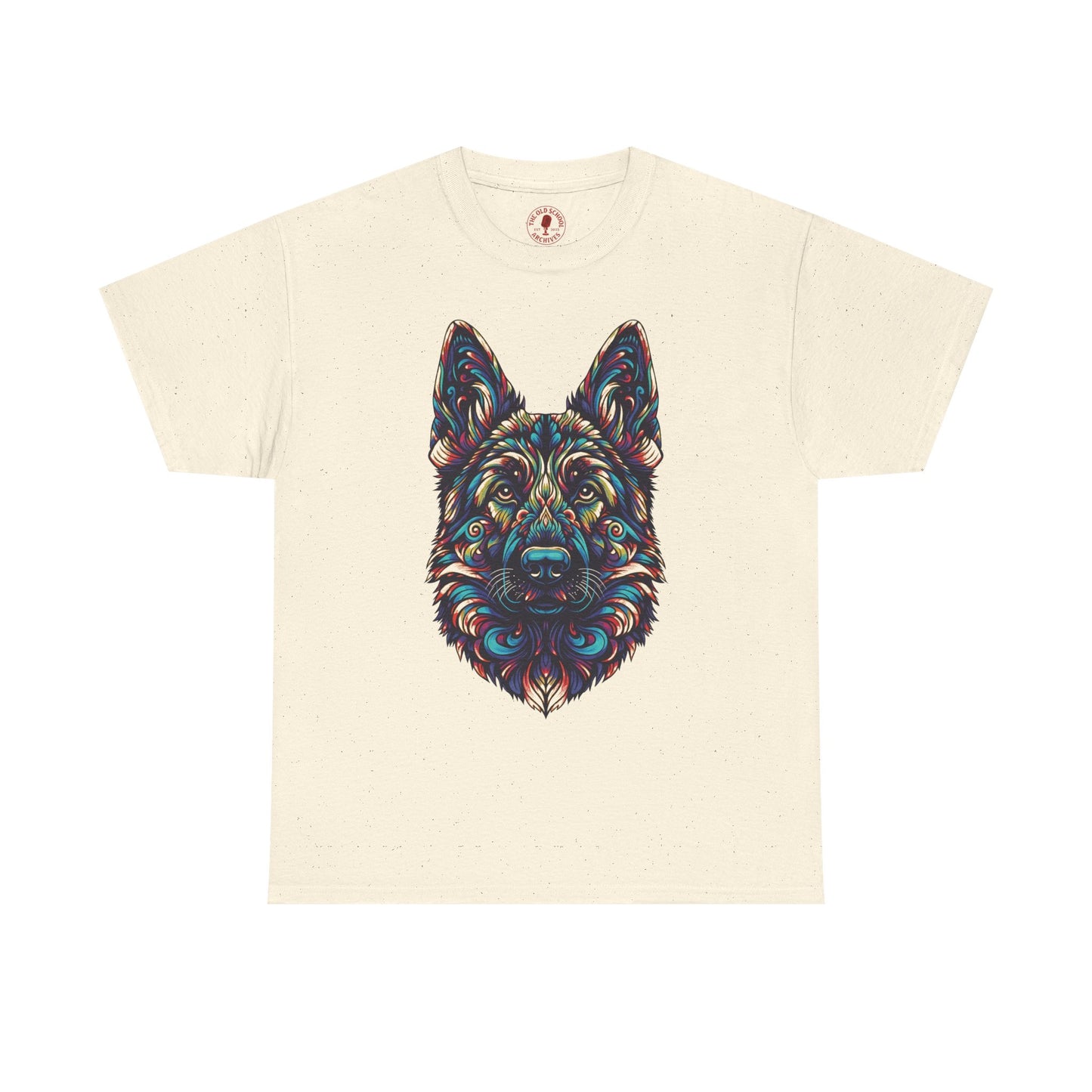 Psychedelic German Shepherd Dog Tee, Unisex T-Shirt, Colorful Animal Casual