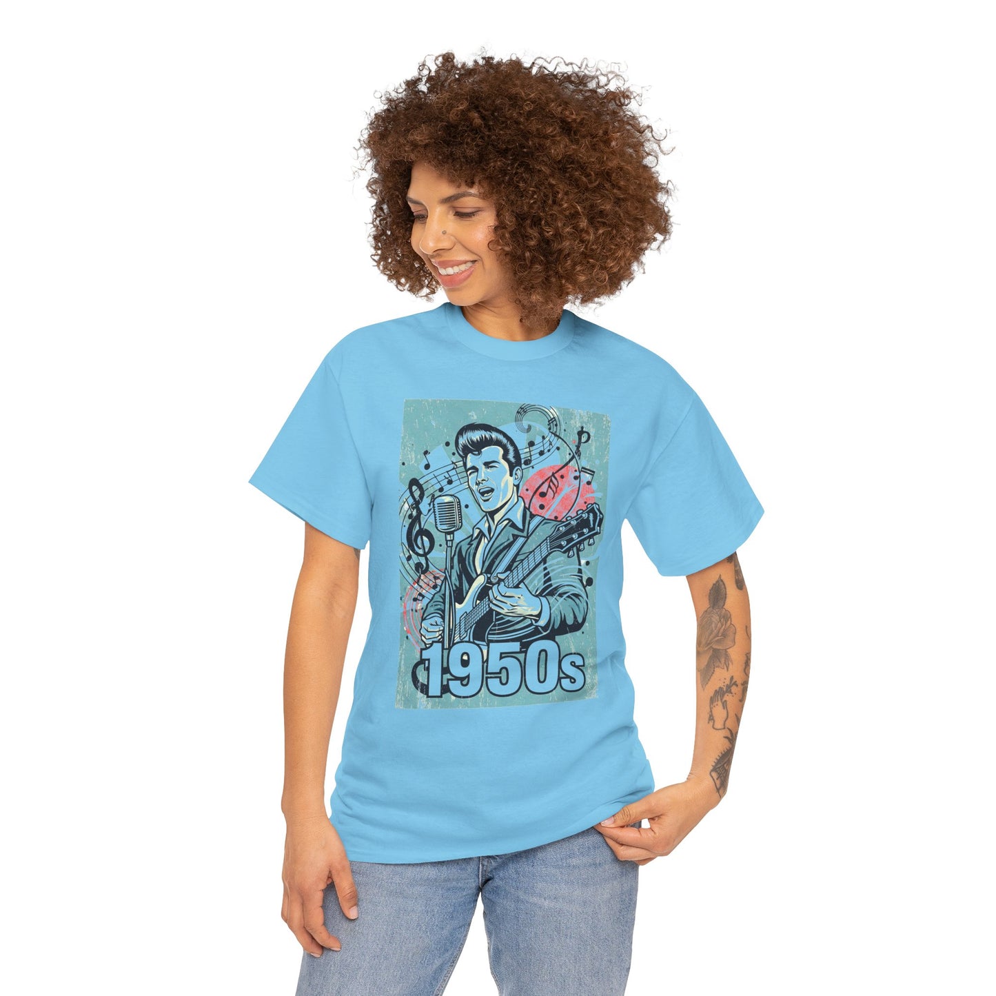 1950s Rock N Roll Tee, Unisex Heavy Cotton T-Shirt, Casual Statement Wear