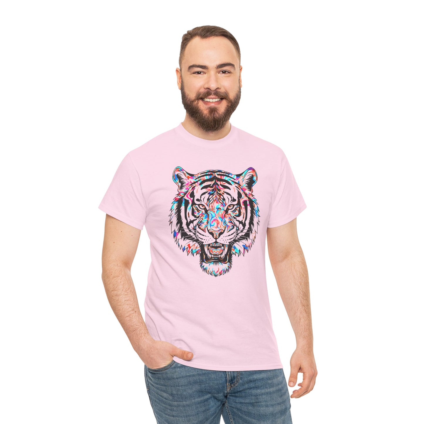 Cosmic Tiger Unisex Heavy Cotton Tee Statement Shirt