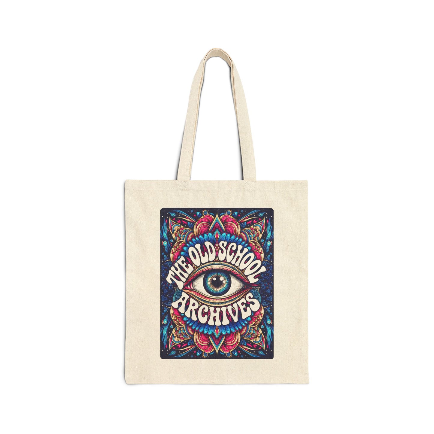 The Old-School Archives Canvas Vinyl Record Shopping Bag Psychedelic Eye Logo