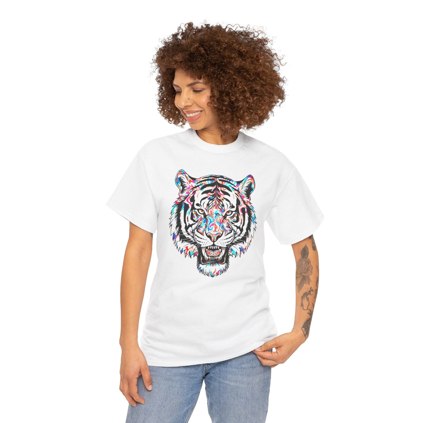 Cosmic Tiger Unisex Heavy Cotton Tee Statement Shirt