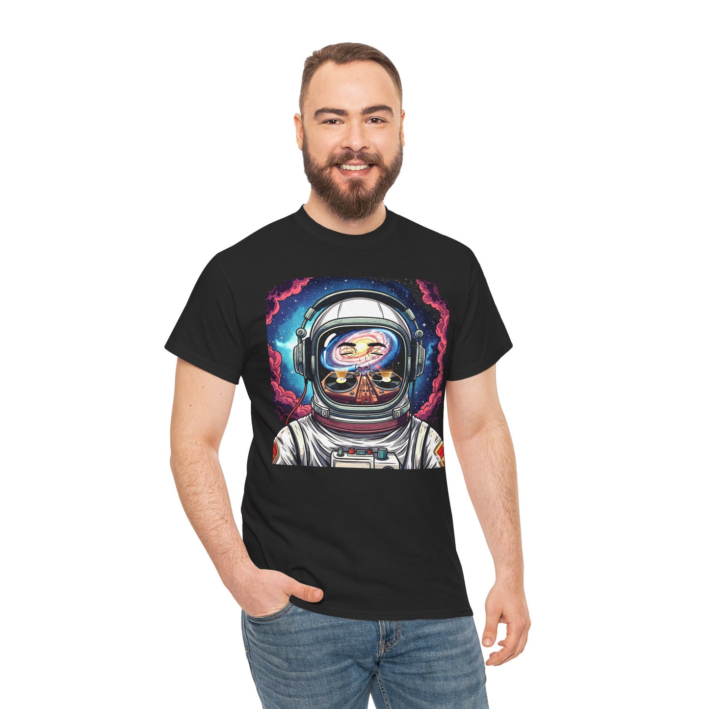 DJ Spaceman Tee, Unisex Heavy Cotton T-Shirt, Casual Statement Wear
