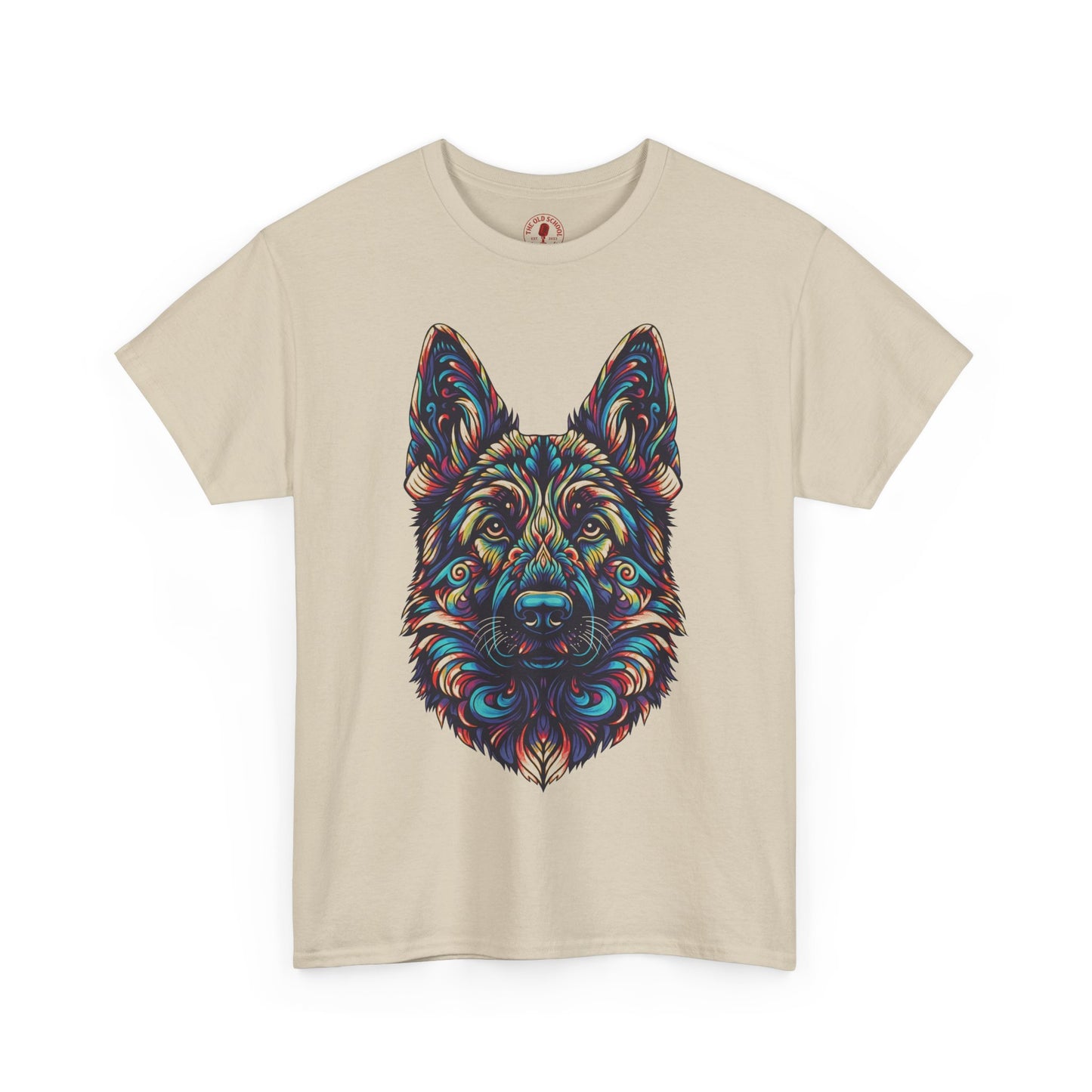Psychedelic German Shepherd Dog Tee, Unisex T-Shirt, Colorful Animal Casual