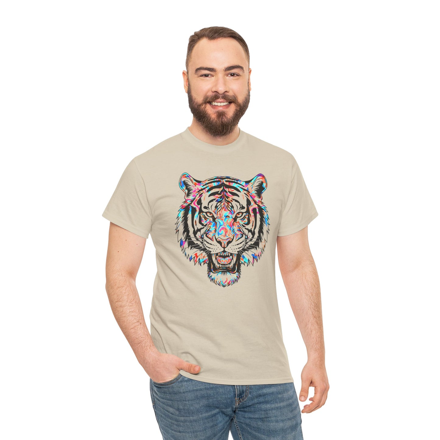 Cosmic Tiger Unisex Heavy Cotton Tee Statement Shirt