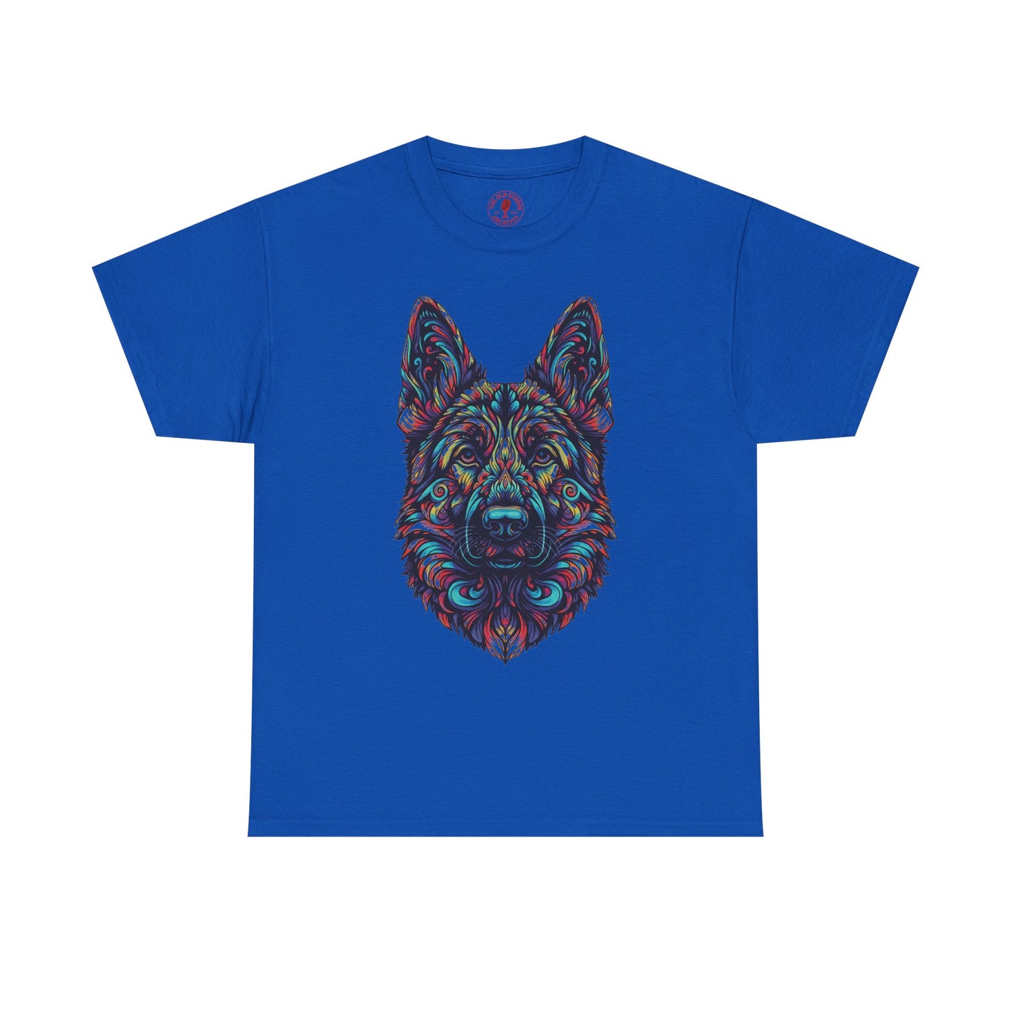 Psychedelic German Shepherd Dog Tee, Unisex T-Shirt, Colorful Animal Casual