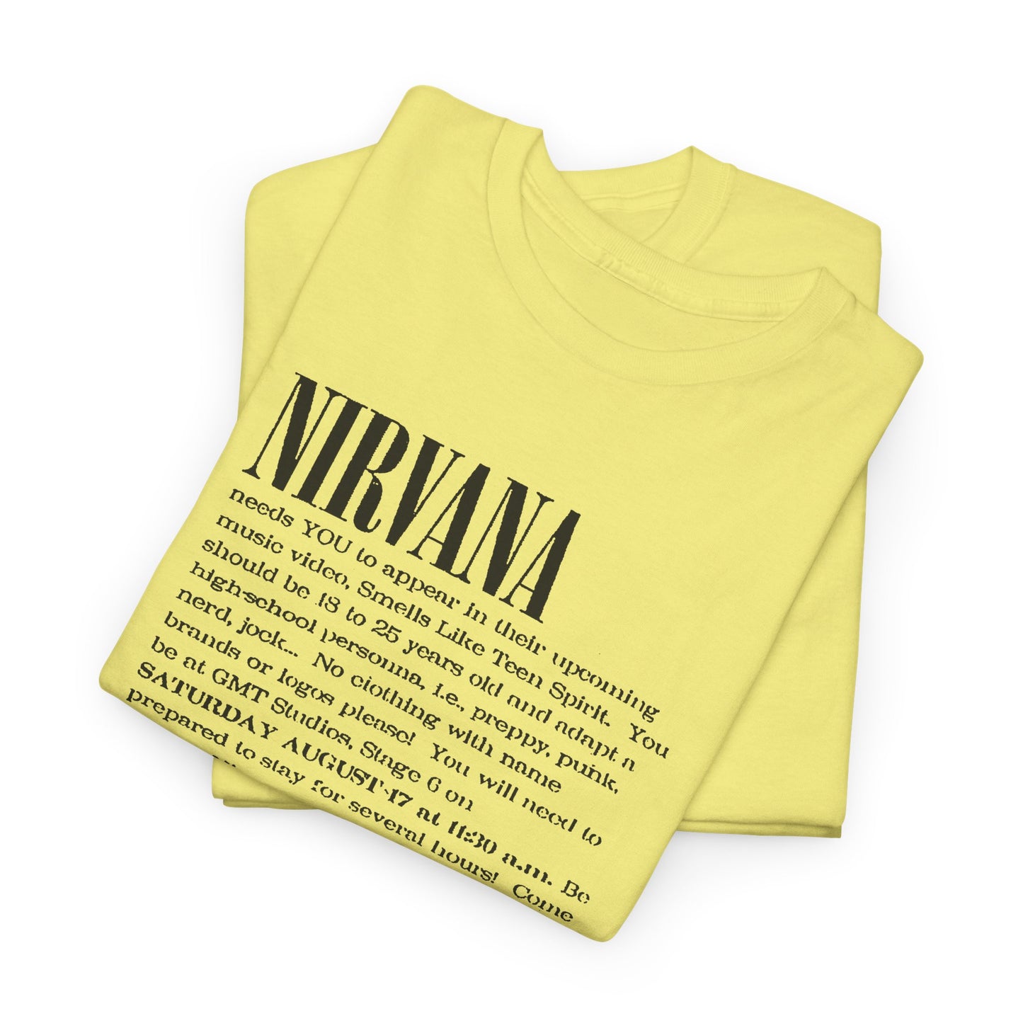 Retro Tee #209: Nirvana Smells Like Teen Spirit Casting Call