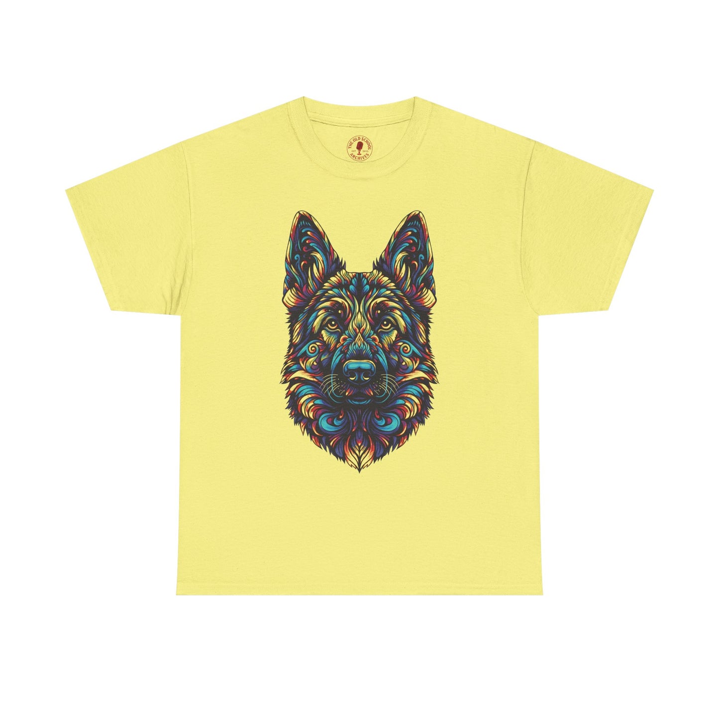 Psychedelic German Shepherd Dog Tee, Unisex T-Shirt, Colorful Animal Casual